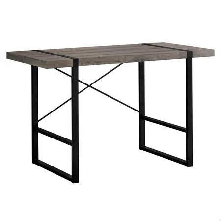 HOMEROOTS 23.75 x 49 x 30 in. Dark Taupe, Black Metal Computer Desk 355718